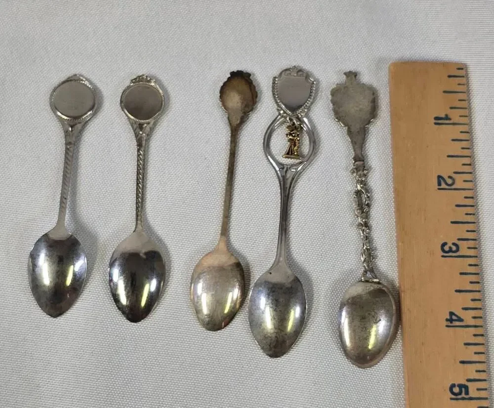 Vintage Travel Souvenir Collector Spoons - Lot of 5